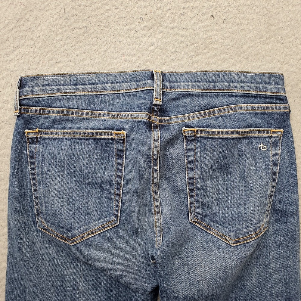 Rag & Bone Dre Capri Jeans Womens 27 Blue Denim Raw Hem Double Stitch 5-Pocket - Picture 11 of 11